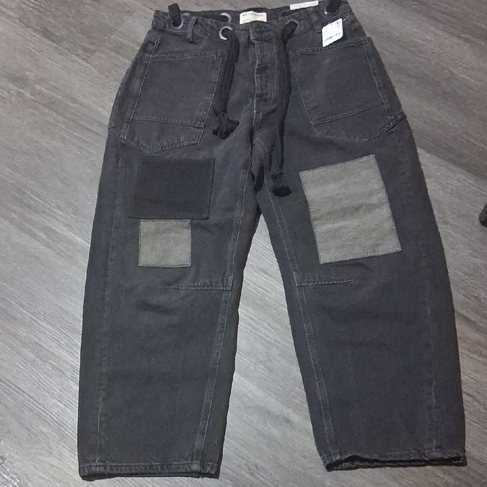We The Free Charcoal Lace-Up Pants